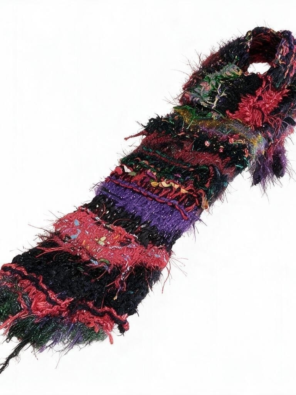 Bohemian Multi-Color Textured Knit Scarf